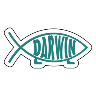 Darwin Fish Sticker (Turquoise)